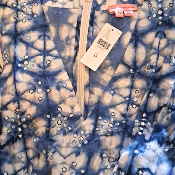 Anthropologie NWTs Not So Serious SMALL Behati Blue Tie Dye Tiered Mini Dress - Picture 4 of 4